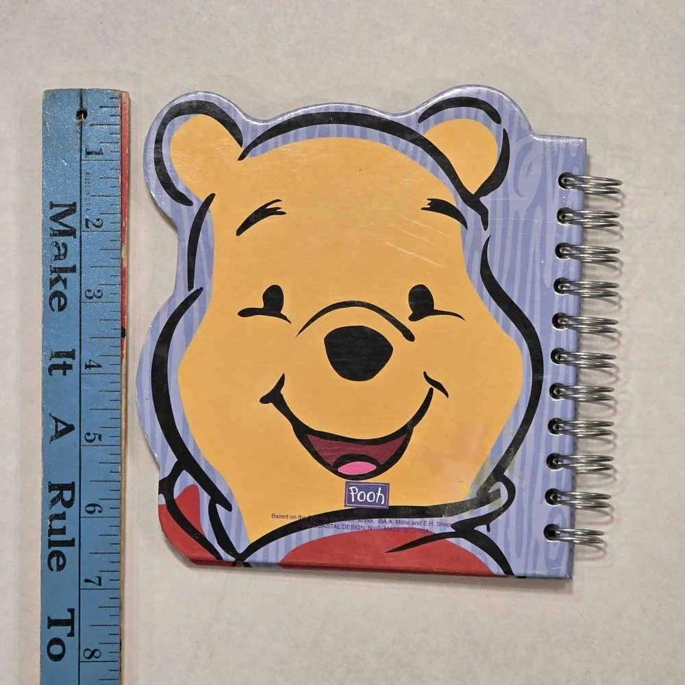 Winnie The Pooh Notebook Journal Face Shape Spiral Kids Vintage 90s‎ Unused 7